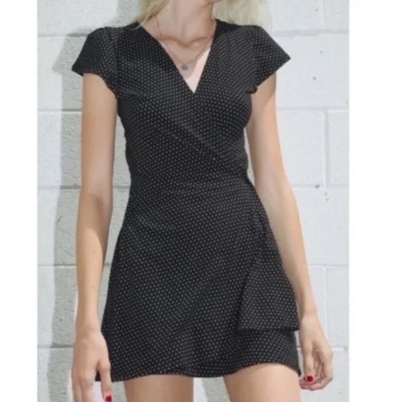 Brandy Melville Polka Dot Wrap Dress - Picture 2 of 7